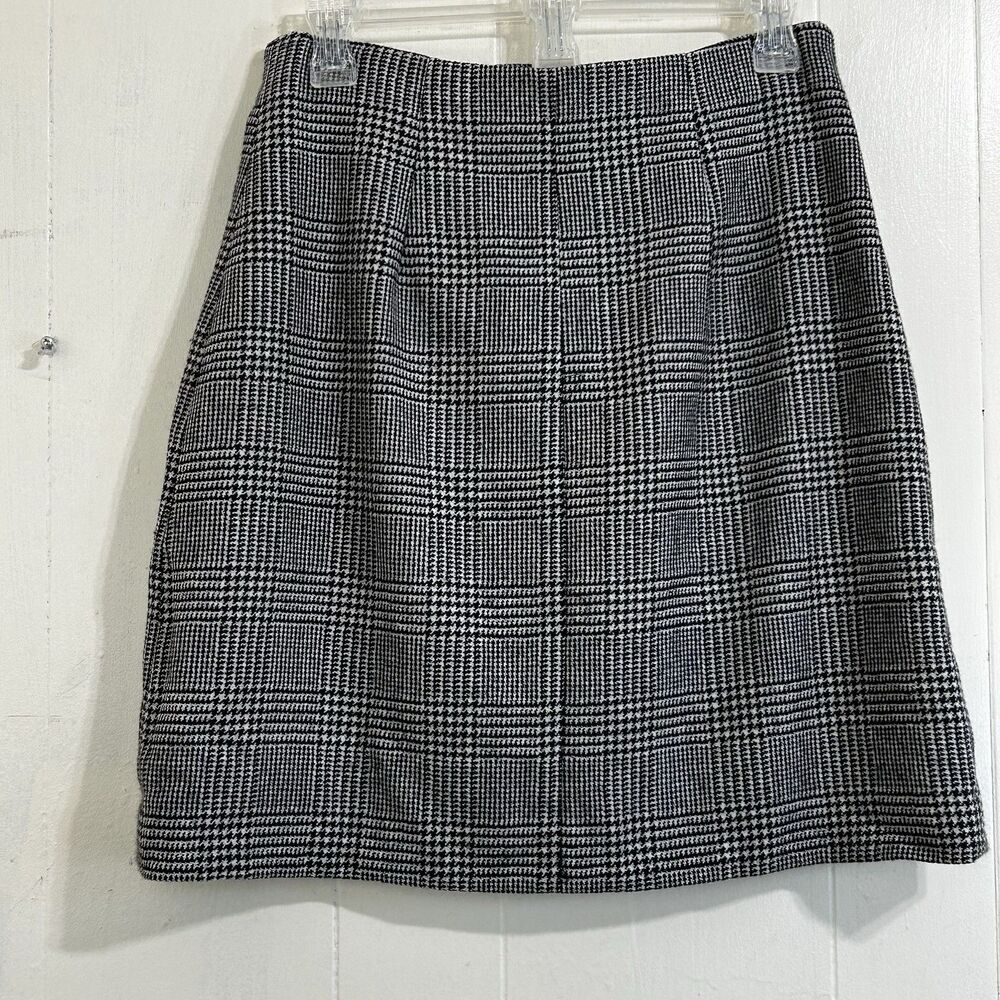 Vintage Breeches Houndstooth Lambswool Mini Skirt Size 10 Gray White Black Skirt - Picture 2 of 12